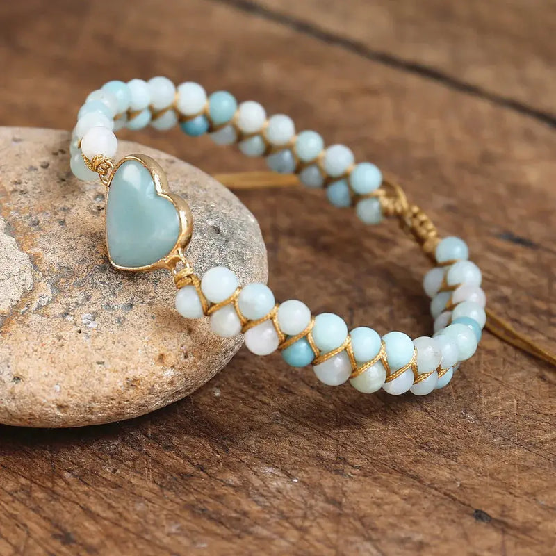 Amazonite Handmade Heart Bracelet ZenMeGifts