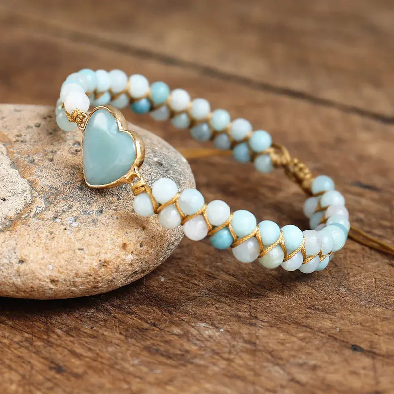 Amazonite Handmade Heart Bracelet ZenMeGifts