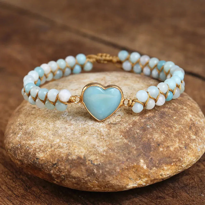 Amazonite Handmade Heart Bracelet ZenMeGifts