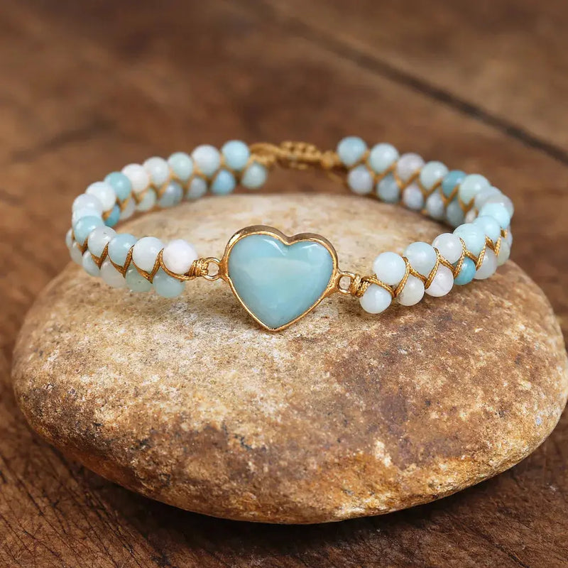 Amazonite Handmade Heart Bracelet ZenMeGifts