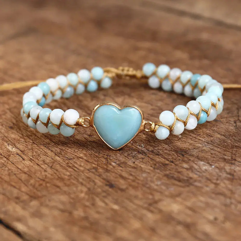 Amazonite Handmade Heart Bracelet ZenMeGifts