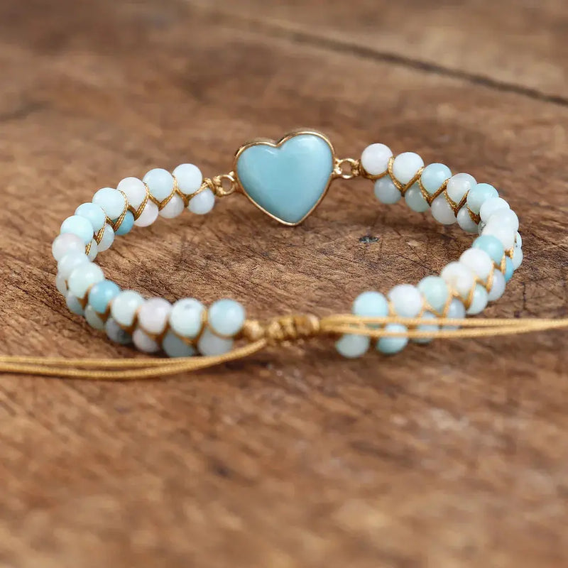 Amazonite Handmade Heart Bracelet ZenMeGifts