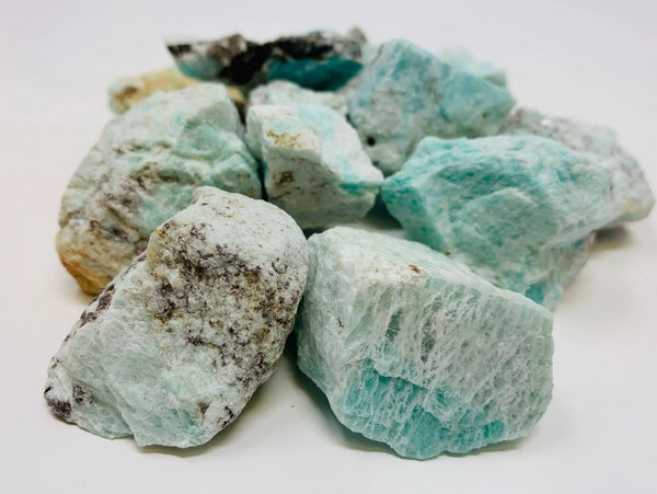 Amazonite Rough Natural Crystals by the pound - ZenMeGifts