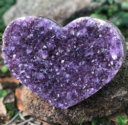 Amethyst Druzy Heart Natural Crystal - ZenMeGifts