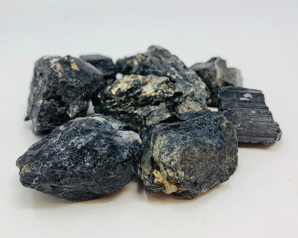 Black Tourmaline Rough Natural Crystals by the pound - ZenMeGifts