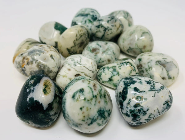 Mossy Agate Tumbled Natural Crystals by the pound - ZenMeGifts