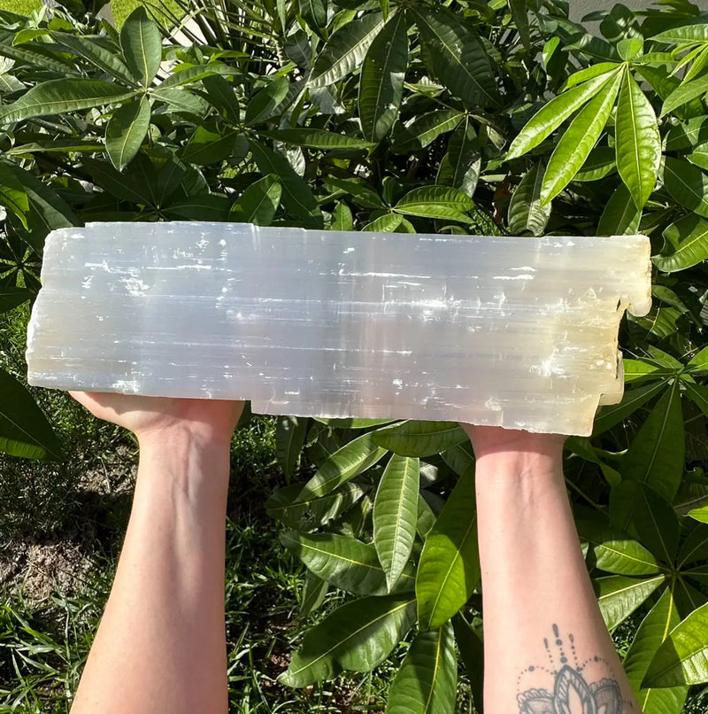 Selenite Natural Crystal Energy Log ZenMeGifts